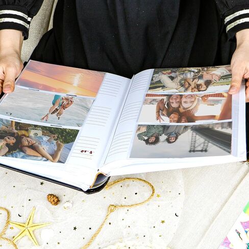 Holoary Photo Album 4x6 200 Photos Two Pictures Per Page, Memo Writing Area for Each Pocket, 200 Pockets 4"x6", Printed Book Cover Travel Design Natural Beach Vacation Honeymoon Memories in Saudi Arabia