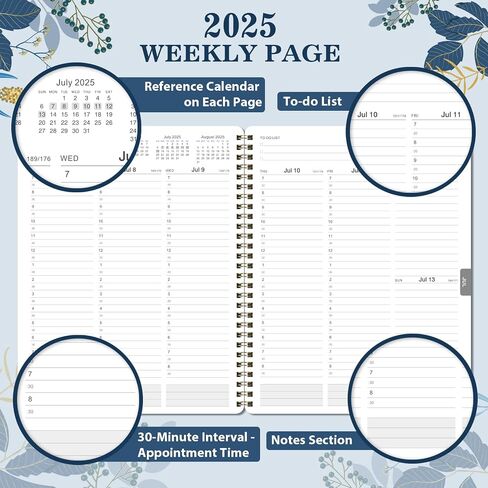 2024-2025 Appointment Book - Weekly Appointment Book 2024-2025, Jul 2024 - Jun 2025, 2024-2025 Planner, 8" x 10", Daily/Hourly Planner 2024-2025 wtih Tabs, Half Hour (30 Mins) Interval, Lay-Flat in Saudi Arabia
