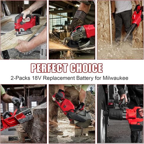 2Pack 18V 3.5Ah Replacement for Milwaukee M18 Battery, Compatible with Milwaukee 18V Battery 48.11.1815 48-11-1820 48-11-1828 48-11-1840 48-11-1850 48-11-1852 in Kuwait