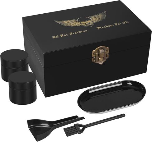 LANJEPMY Portable Vintage Bamboo Storage Box Tray Set with Hinged Lid Front Clasp, Decorative Box with All Accessories for Home, Great Gift Set in Saudi Arabia