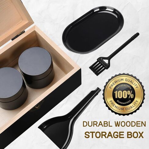 LANJEPMY Portable Vintage Bamboo Storage Box Tray Set with Hinged Lid Front Clasp, Decorative Box with All Accessories for Home, Great Gift Set in Saudi Arabia