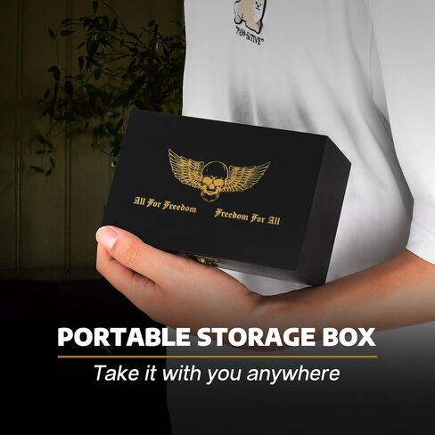 LANJEPMY Portable Vintage Bamboo Storage Box Tray Set with Hinged Lid Front Clasp, Decorative Box with All Accessories for Home, Great Gift Set in Saudi Arabia