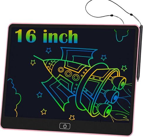 LCD Writing Tablet for Kids, 16 Inch Toddler Doodle Board Drawing Tablet, Educational and Learning Toys for Girls Boys, Christmas Birthday Gifts for Girls Boys 3 4 5 6 7 8 Year Old, Pink in Saudi Arabia