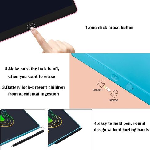 LCD Writing Tablet for Kids, 16 Inch Toddler Doodle Board Drawing Tablet, Educational and Learning Toys for Girls Boys, Christmas Birthday Gifts for Girls Boys 3 4 5 6 7 8 Year Old, Pink in Saudi Arabia