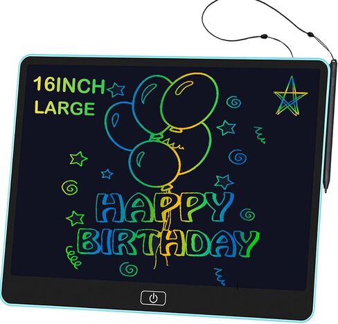 LCD Writing Tablet for Kids, 16 Inch Toddler Doodle Board Drawing Tablet, Educational and Learning Toys for Girls Boys, Christmas Birthday Gifts for Girls Boys 3 4 5 6 7 8 Year Old, Pink in Saudi Arabia