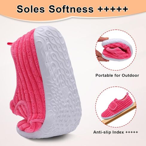 L-RUN Barefoot Womens Men Slippers Soft House Slippers for Women Indoor and Outdoor Slippers Adjustable Mens Home Shoes Lightweight Bedroom Slippers in Saudi Arabia
