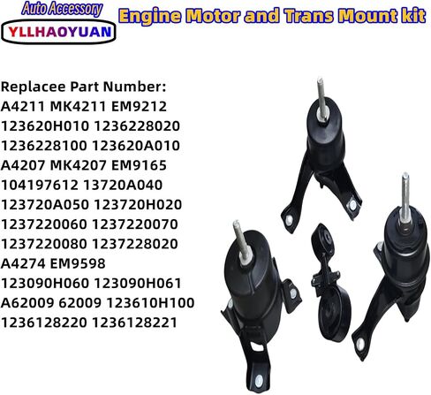 مجموعة تركيب محرك المحرك 4 قطع متوافقة مع 2002 2003 2004 2005 2006 Camry 2.4L 2004-2007 2008 Solara 2.4L استبدال السيارات لـ A4203 A4211 A4204 A4207 in Saudi Arabia
