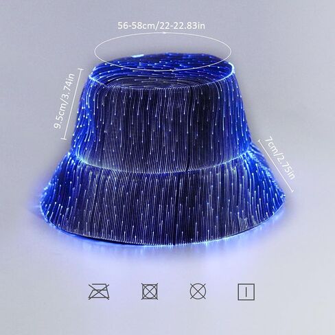 قبعة Lumisonata LED قبعة دلو الهذيان، قبعة مجنونة مضيئة 7 ألوان قبعة الحفلات، نسيج الألياف البصرية يتوهج في قبعة الظلام للرجال والنساء USB قابلة للشحن معدات المهرجانات in Saudi Arabia