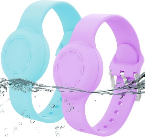 سوار Airtag مقاوم للماء للأطفال، سوار معصم من السيليكون متوافق مع حافظة حامل مخفي لعلامة Apple Air Tag، جهاز تعقب GPS مضاد للفقدان، حزام Airtag قابل للتعديل للأطفال الصغار (أسود) in Kuwait