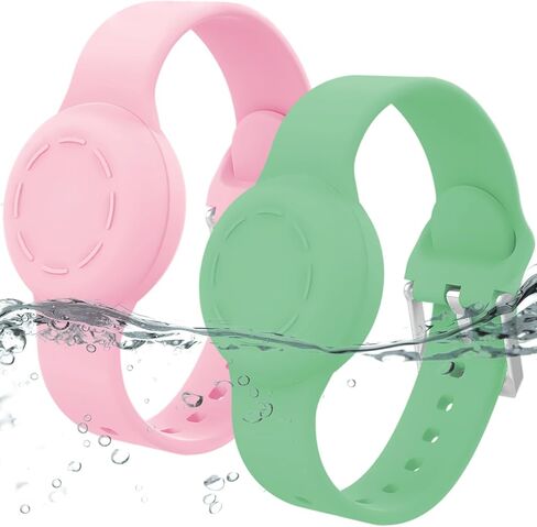سوار Airtag مقاوم للماء للأطفال، سوار معصم من السيليكون متوافق مع حافظة حامل مخفي لعلامة Apple Air Tag، جهاز تعقب GPS مضاد للفقدان، حزام Airtag قابل للتعديل للأطفال الصغار (أسود) in Kuwait