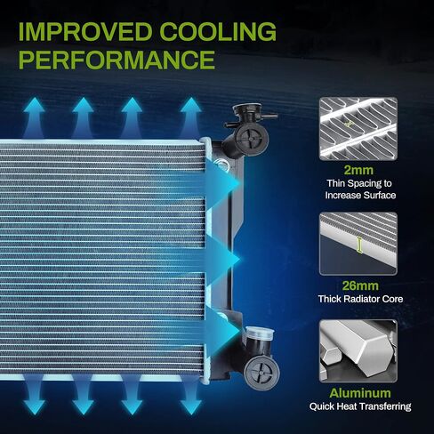 AUTOSAVER88 Radiator Compatible with 2003 2004 2005 2006 2007 2008 Corolla Matrix Pontiac Vibe 1.8L L4 in Kuwait