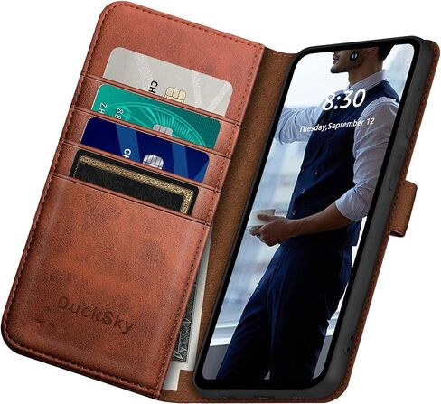 for Google Pixel 9 Pro XL 6.8" 5G Genuine Leather Wallet case【RFID Blocking】【4 Credit Card Holder】【Real Leather】 Flip Phone Cover Women Men for Pixel 9 Pro XL case Light Brown in Saudi Arabia