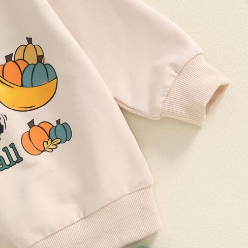 FYBITBO Infant Baby Boys Fall Winter Clothes Pumpkin Tractor Sweatshirt Long Sleeve Shirt Pants Toddler Halloween Outfits in Kuwait