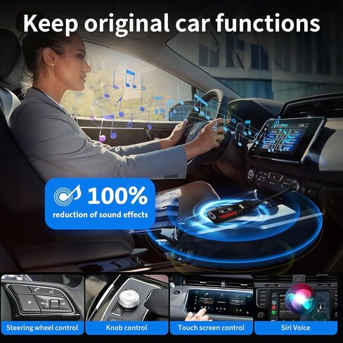 محول Carplay & Android auto 2 في 1، محول بلوتوث للتوصيل والتشغيل، تحويل سلكي إلى دونجل Carplay لاسلكي، مع USB-A وUSB-C، مناسب للسيارة carplay السلكية المدمجة/Android auto in Kuwait
