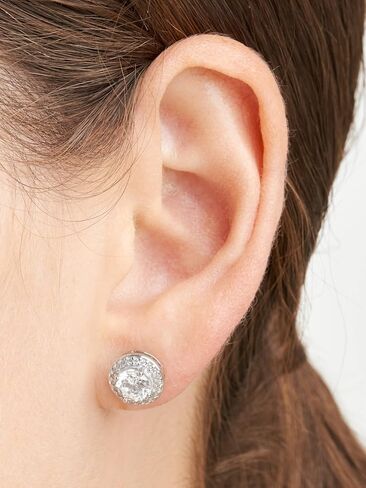 Amazon Essentials Rose Gold Over Sterling Silver Cubic Zirconia Halo Stud Earrings in Kuwait