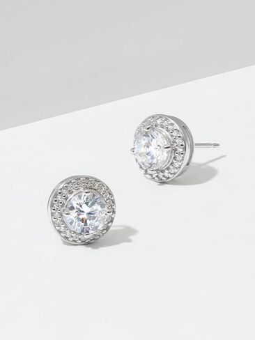 Amazon Essentials Rose Gold Over Sterling Silver Cubic Zirconia Halo Stud Earrings in Kuwait