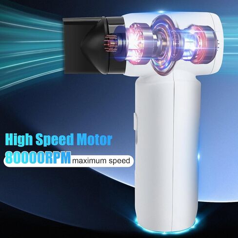 Electric Air Duster, 80000RPM Stepless Speed Adjustable Jet Dry Blower Portable Handheld Turbo Mini Fan for Car Home Office Travel (Ejoyous6stunmae54-11) in Saudi Arabia