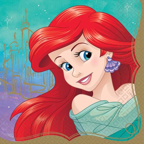 Disney Princess Jasmine Luncheon Napkins, 6.5" (16-pack) - Soft & Durable Party Essential, Perfect for Aladdin-themed Celebrations in Saudi Arabia