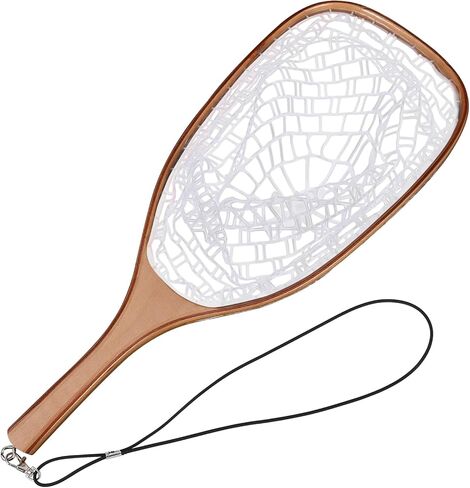 Fly Fishing Net Trout Net, Soft Mesh Fishing Net, Fish Landing Net with Safety Rope Lanyard, Lightweight Catch and Release Net for Trout, Bass in Kuwait