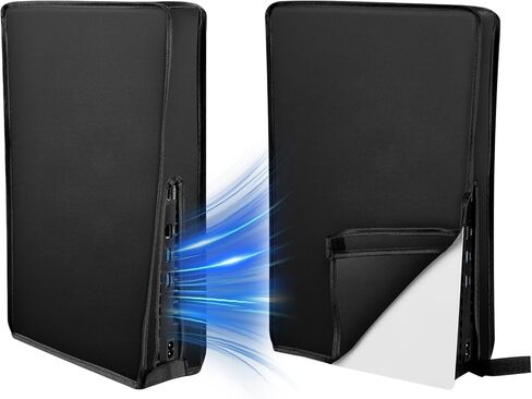غطاء غبار WAOYER لجهاز PS5 Slim Disc/الإصدار الرقمي، جراب واقٍ مقاوم للغبار ومضاد للخدش لملحقات Playstation 5 Slim - أسود in Kuwait