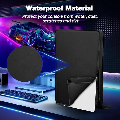 غطاء غبار WAOYER لجهاز PS5 Slim Disc/الإصدار الرقمي، جراب واقٍ مقاوم للغبار ومضاد للخدش لملحقات Playstation 5 Slim - أسود in Kuwait