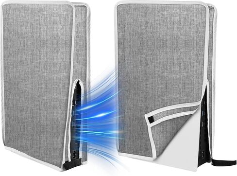 غطاء غبار WAOYER لجهاز PS5 Slim Disc/الإصدار الرقمي، جراب واقٍ مقاوم للغبار ومضاد للخدش لملحقات Playstation 5 Slim - أسود in Saudi Arabia