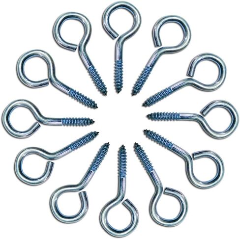 ECKJ Screw Eye 60 Pieces Black Zinc Plated Metal Eye Bolt Eye Shape Screw Hooks Self Tapping Screws Hooks O Ring Small Eye Pin 1 Inch in Kuwait