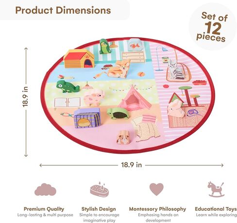 Childlike Behavior Baby Activity Mat - Baby Floor Mat - Play Mat for Babies - Lightweight Baby Playmat - Safe & Realistic Animal Figures Ground Mat - Activity Mat Non-Woven Fabric in Saudi Arabia