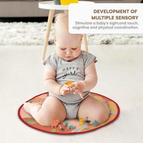 Childlike Behavior Baby Activity Mat - Baby Floor Mat - Play Mat for Babies - Lightweight Baby Playmat - Safe & Realistic Animal Figures Ground Mat - Activity Mat Non-Woven Fabric in Saudi Arabia