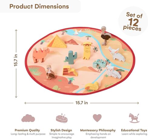 Childlike Behavior Baby Activity Mat - Baby Floor Mat - Play Mat for Babies - Lightweight Baby Playmat - Safe & Realistic Animal Figures Ground Mat - Activity Mat Non-Woven Fabric in Saudi Arabia
