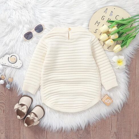 Newborn Baby Girl Boy Knitted Romper Sweater Long Sleeve Knit Oversized Bodysuits Sweatshirt Fall Winter Clothes in Saudi Arabia