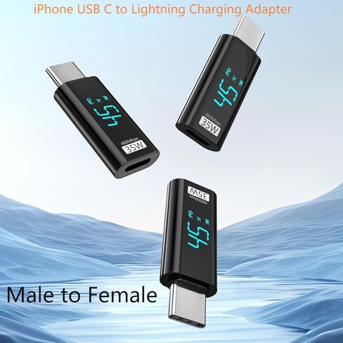 محول شحن iPhone USB-C، موصل USB C معتمد من MFi ذكر إلى موصل Lightning أنثى من النوع C إلى 8 Pin PD محول شحن سريع ومزامنة البيانات لهاتف iPhone 16 16 Pro Max 16 Plus iPad Galaxy Pixel in Kuwait