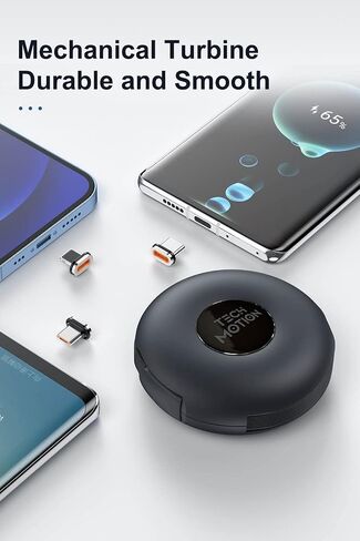 كابل شحن مغناطيسي قابل للسحب 3 في 1 - توصيل طاقة بقدرة 60 وات USB-C من النوع C/Micro USB، متوافق مع الهواتف المحمولة والأجهزة اللوحية، 39 بوصة (أسود) in Saudi Arabia