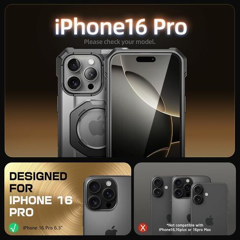 SUPCASE for iPhone 16 Pro Case with Camera Control Capture Button, Black in Saudi Arabia