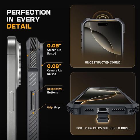 SUPCASE for iPhone 16 Pro Case with Camera Control Capture Button, Black in Saudi Arabia