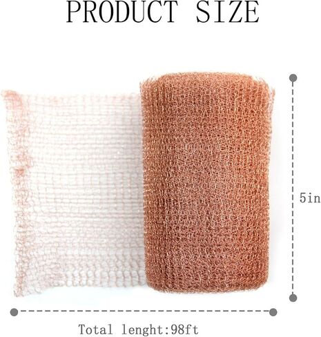 Copper Mesh 5in×32ft， Rodent Mesh Barrier Copper Mesh for Pest Control Hole and Gap Filler Suitable for Blocking Garden House and Distillation in Saudi Arabia