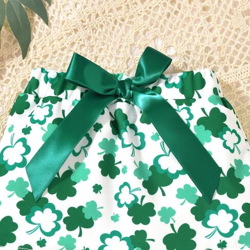fioukiay My First St Patrick's Day Baby Girls Outfit Romper Clover Bow Skirt with Headband Infant Newborn Clothes Set in Saudi Arabia