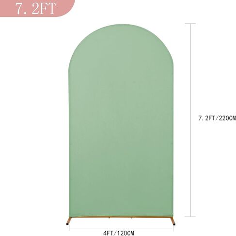 Peomeise 7.2FT غطاء قوس الزفاف، حكيم الأخضر قوس خلفية غطاء بسط دنة خلفية حامل يغطي لعيد ميلاد حفل مأدبة الديكور in Kuwait