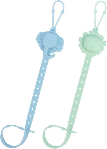 BEBOAN مشابك حامل اللهايات من السيليكون للأطفال الأولاد والبنات، 4 قطع من مشابك بينكي المرنة الناعمة، أشرطة مقود التسنين لحديثي الولادة، ألعاب تخفيف التسنين هدية لمستلزمات الأطفال حديثي الولادة in Kuwait