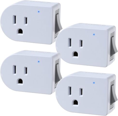 Fosmon Grounded Outlet Switch, ON/Off Switch (3 Pack), 3 Prong Plug in Electrical Switch, 245J Single Port Electric Switch Adapter Surge Protector, Power Switch Outlet Extender, White, ETL Listed in Kuwait