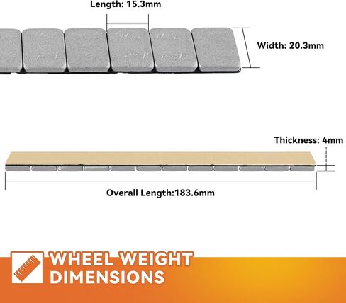 أوزان العجلات اللاصقة 1/2 أونصة، رمادية أوزان العجلات اللاصقة 1/2 أونصة، صندوق مكون من 18 شريطًا، 8 شرائح لكل شريط (72 أونصة/عبوة) in Kuwait