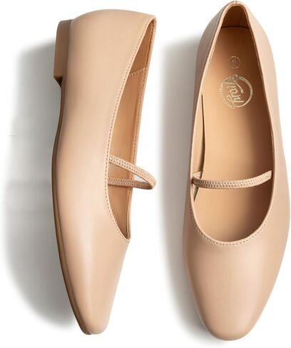 Trary Flats for Women, Mary Jane Shoes for Women, Ballet Flats for Women, Women's Flats, Closed Toe Flats Shoes Women, Elastic Straps Flats Shoes for Women in Kuwait