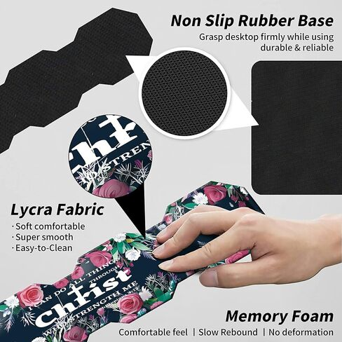 Mouse Pad Wrist Support Keyboard Wrist Rest Combo+Cup Coaster [4-in-1], Easy Typing Pain Relief, Memory Foam Gel Elbow Cushion Mousepad Set for Computer Laptop Office Home - Paw Galaxy in Kuwait