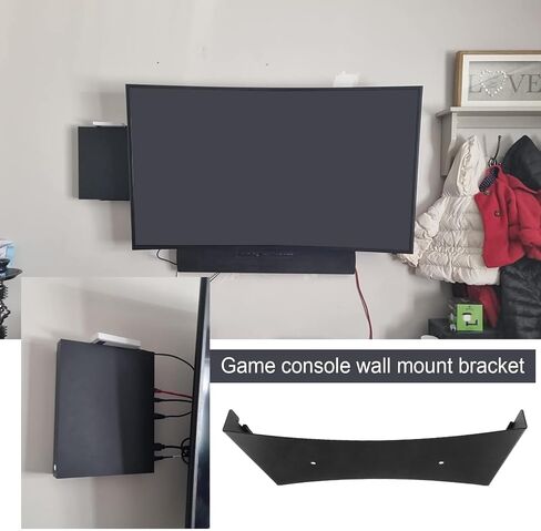 eMagTech Console Stand Wall Mount Bracket Compatible with Xbox One X Console with 4 Screws and 2 Expansion Tubes Metal Consol Vertical Stand Kit, Black in Saudi Arabia