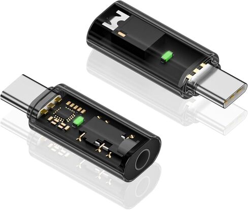 Duttek USB C to 3.5mm Headphone Jack Adapter 2 Pack, USB C to Aux Audio Extension Connector, USB C Male to Headphone Adapter for iPhone 15 Pro Max Plus and Type C to Jack Dongle Adapter Black in Saudi Arabia