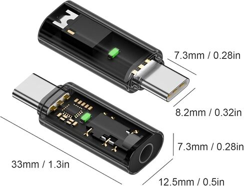Duttek USB C to 3.5mm Headphone Jack Adapter 2 Pack, USB C to Aux Audio Extension Connector, USB C Male to Headphone Adapter for iPhone 15 Pro Max Plus and Type C to Jack Dongle Adapter Black in Saudi Arabia