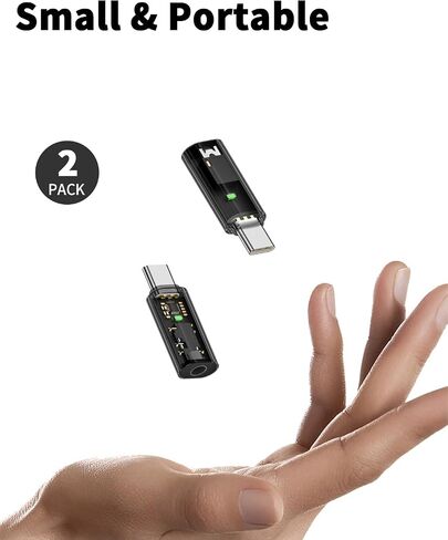 Duttek USB C to 3.5mm Headphone Jack Adapter 2 Pack, USB C to Aux Audio Extension Connector, USB C Male to Headphone Adapter for iPhone 15 Pro Max Plus and Type C to Jack Dongle Adapter Black in Saudi Arabia