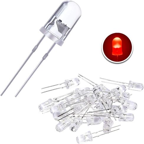 100 Pieces Clear LED Light Emitting Diodes Bulb LED Lamp, 5 mm (Blue) in Saudi Arabia