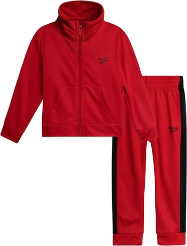 Reebok Baby Boys' Jogger Set - 2 Piece Full Zip Tricot Playwear Tracksuit (Size: 12M-7) in Saudi Arabia