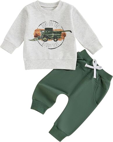 Toddler Baby Boy Halloween Outfit Pumpkin Long Sleeve Sweatshirt Elastic Waist Pants Infant Fall Baby Clothes in Saudi Arabia
